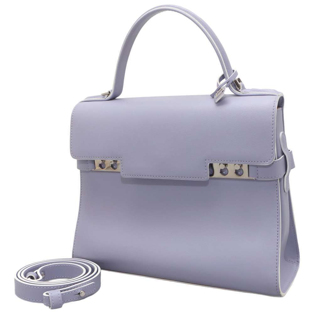 Delvaux Tempte Leather Handbag Shoulder Bag Purple